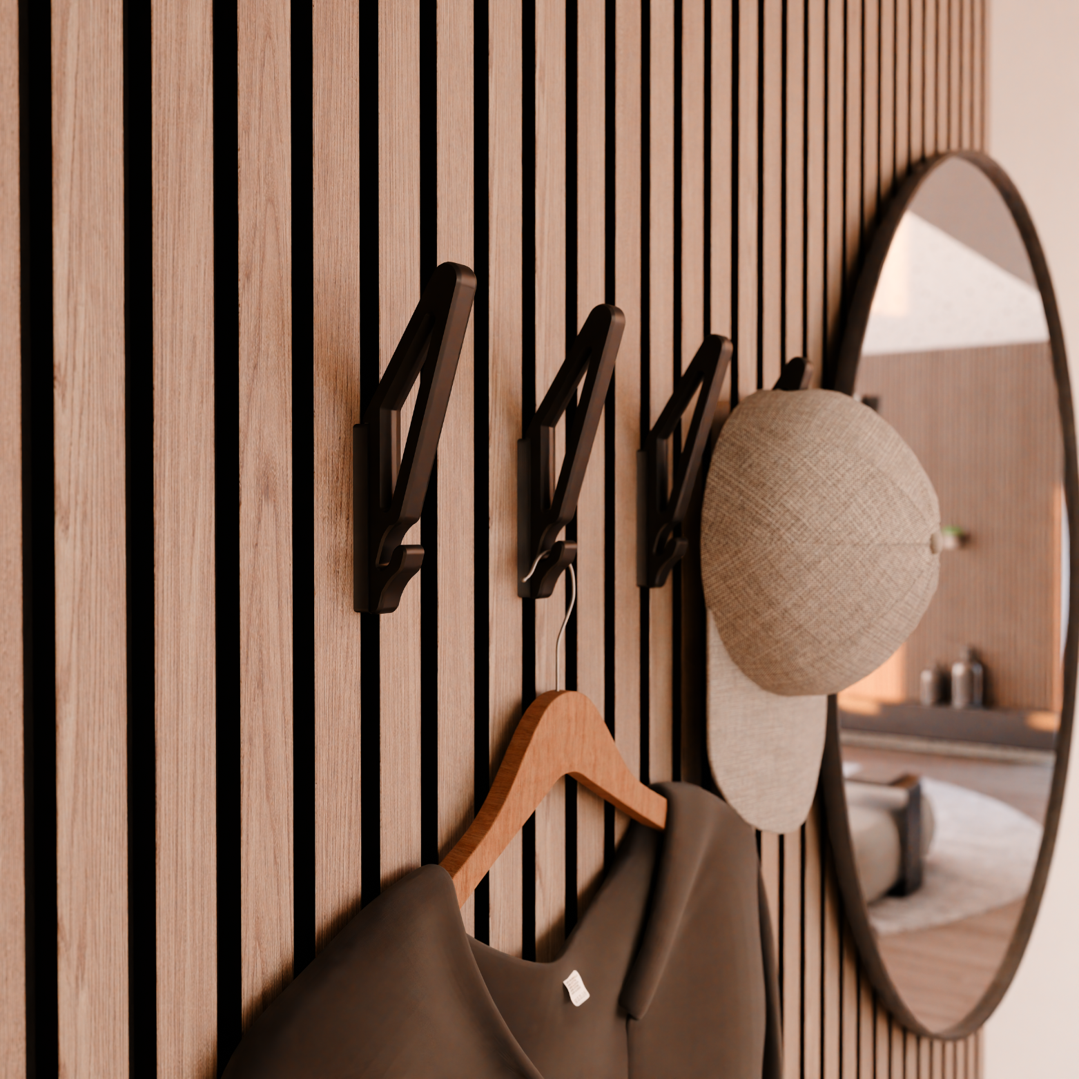 NIEUW! Designhaak voor akoestische panelen - Installatietype: Muurclip