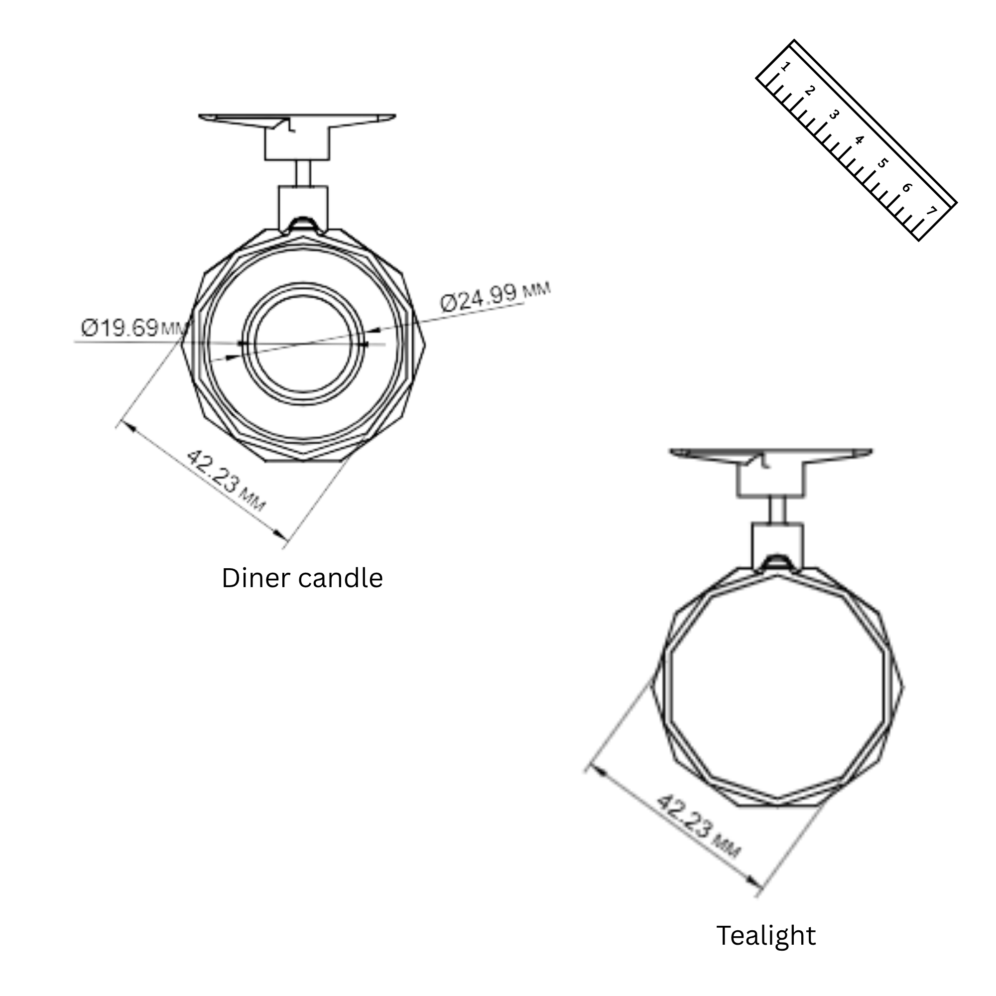 Teelicht-/Kerzenhalter für Akustikpaneele – Montageart: Wandclip