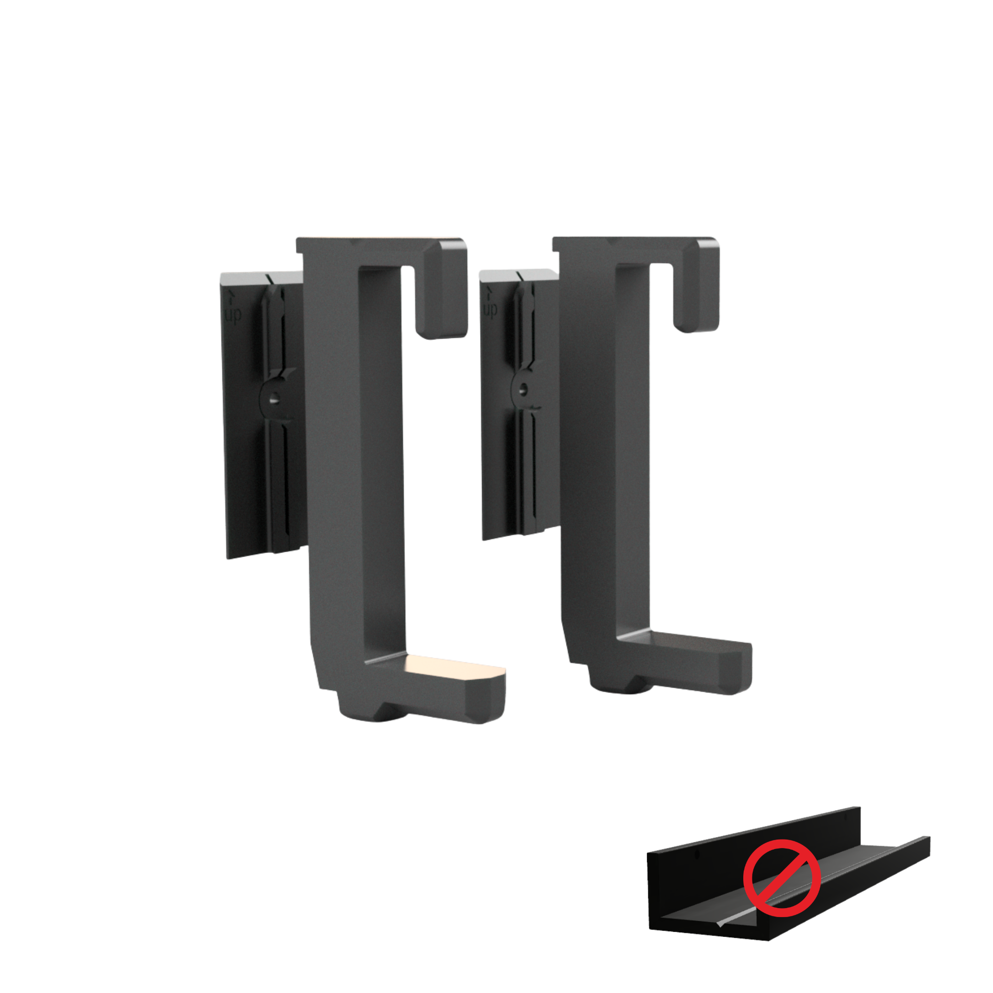 Shelf Brackets for IKEA MOSSLANDA Picture Ledge - Installation Type: Wall Clip