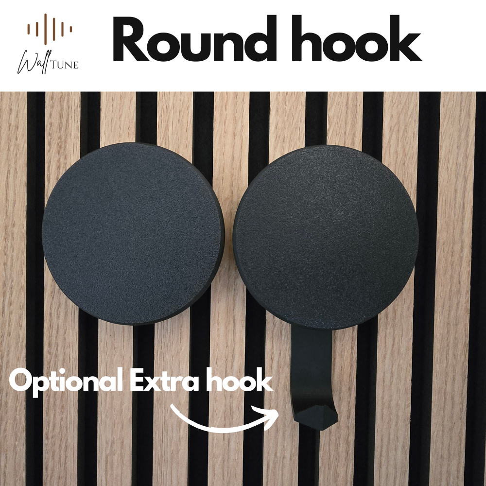 Round Hook/Hanger Oak Wood Veneer for Acoustic Panels - Installation Type: Wall Clip