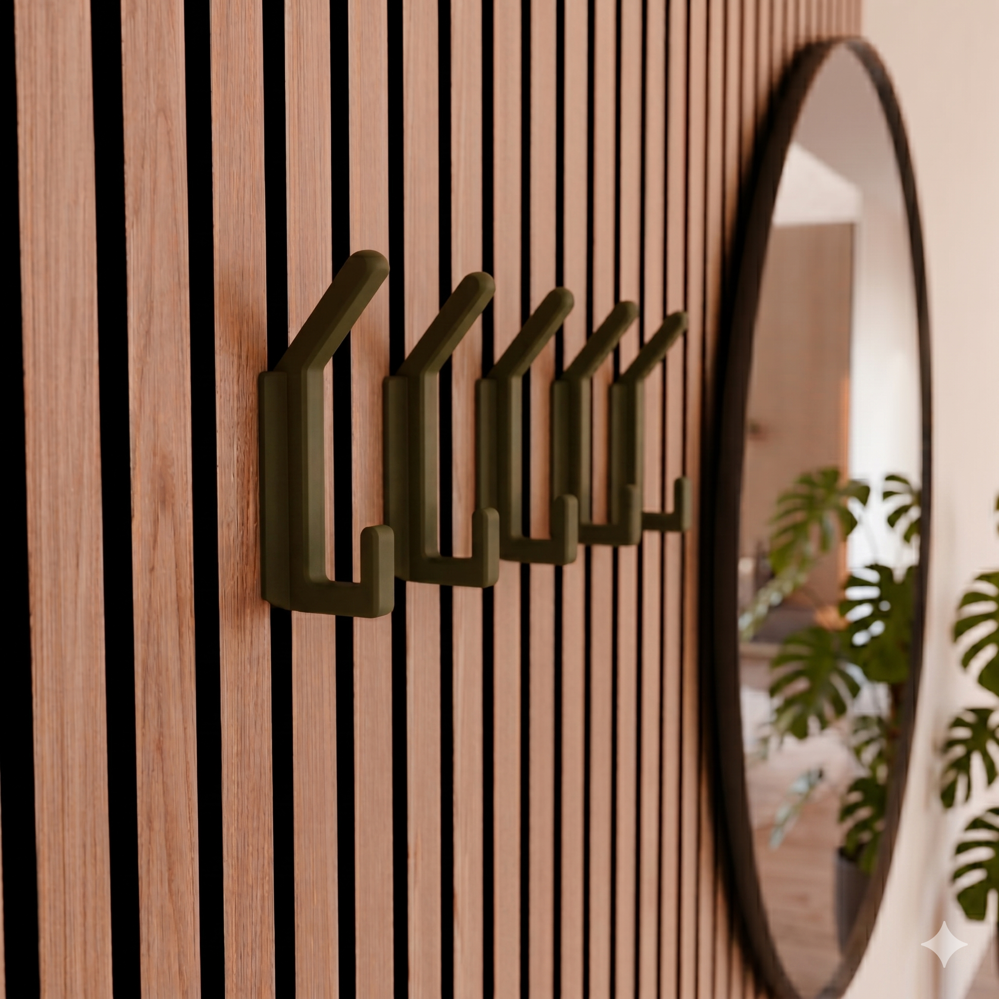 Square Design Coat Hook - Installation: Wall Clip