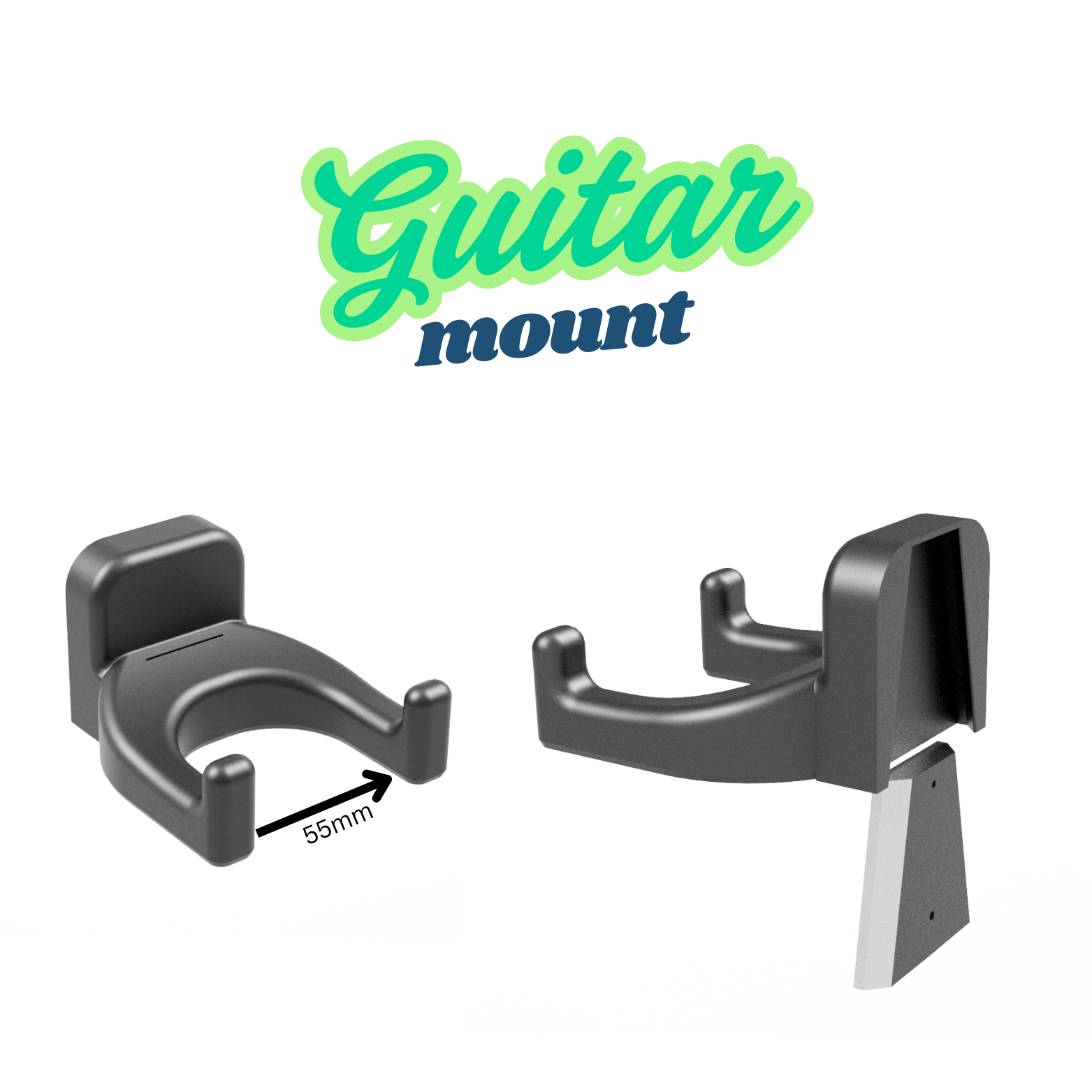 Gitarrenaufhänger für Akustikplatten - Montageart: Einschrauben