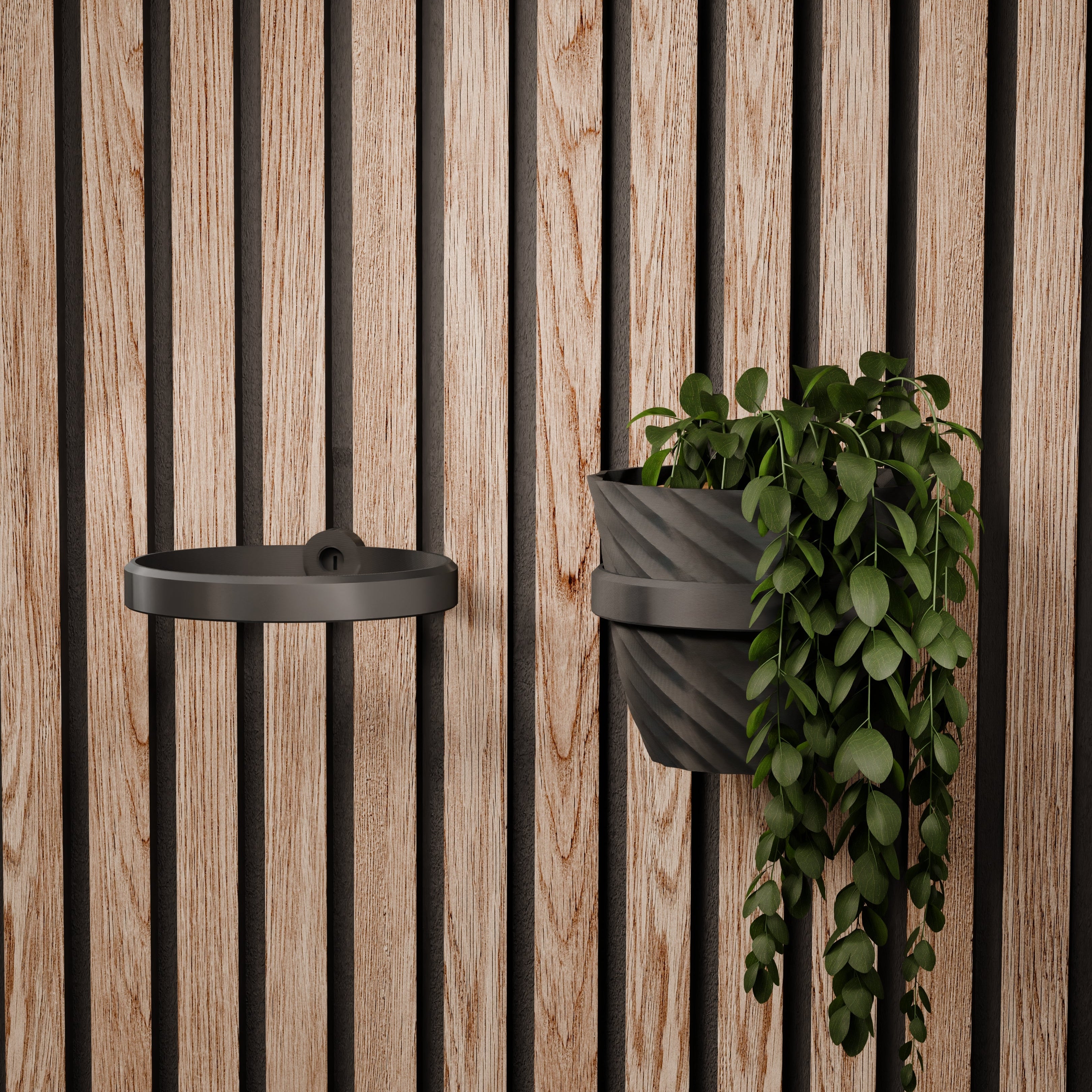 Plant Holder/Ring for Acoustic Panels - Installation Type: Wall Clip