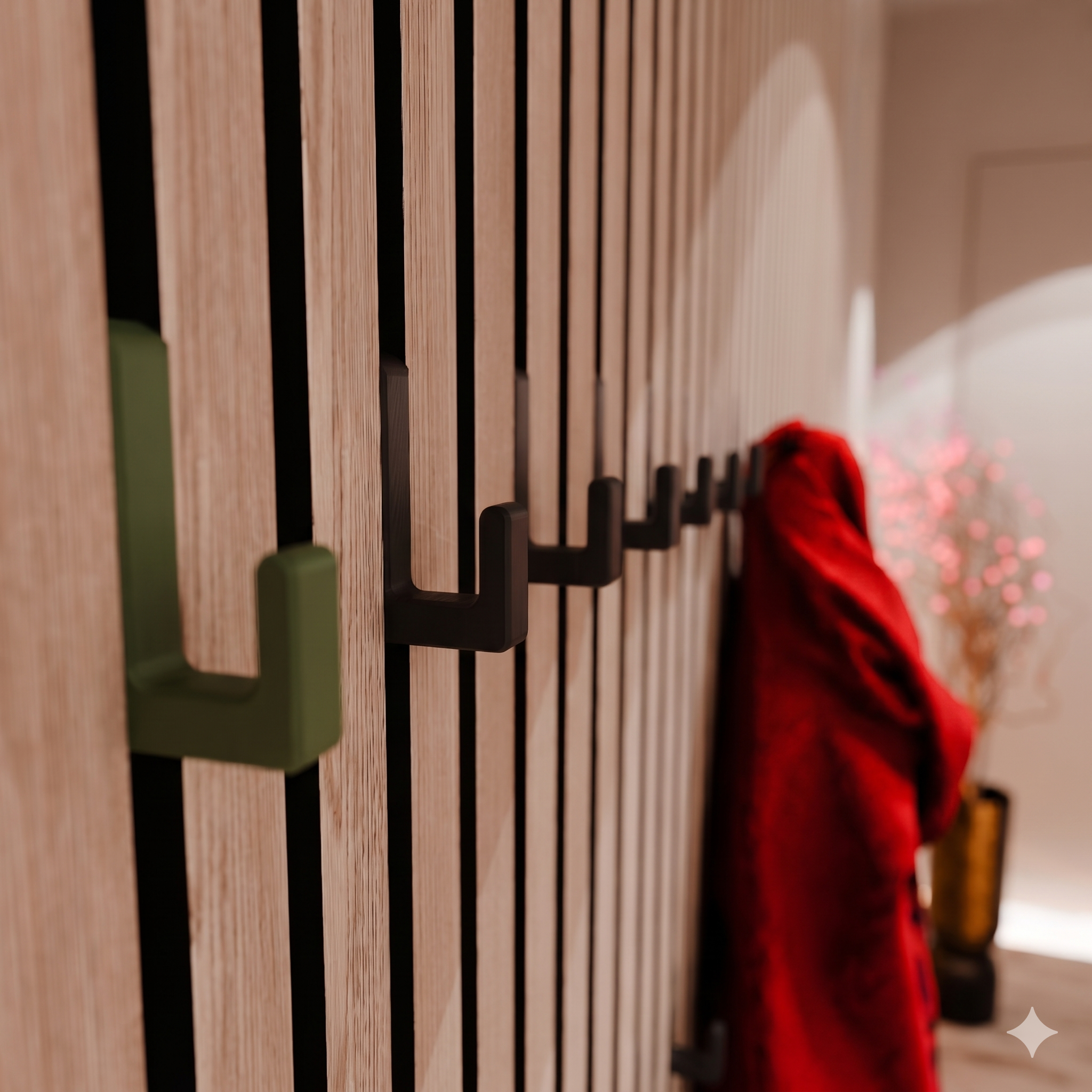 Enkele hoekige haak voor akoestische panelen - Installatietype: Muurclip