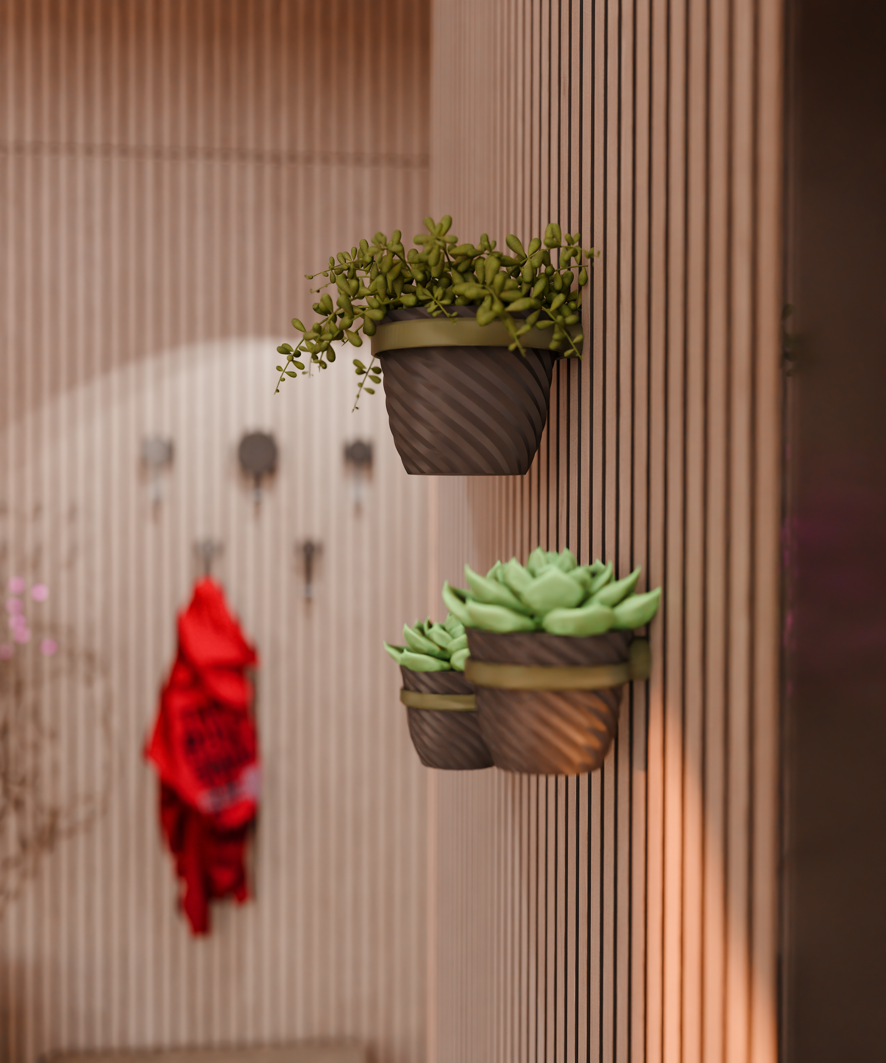 Plant Holder/Ring for Acoustic Panels - Installation Type: Wall Clip