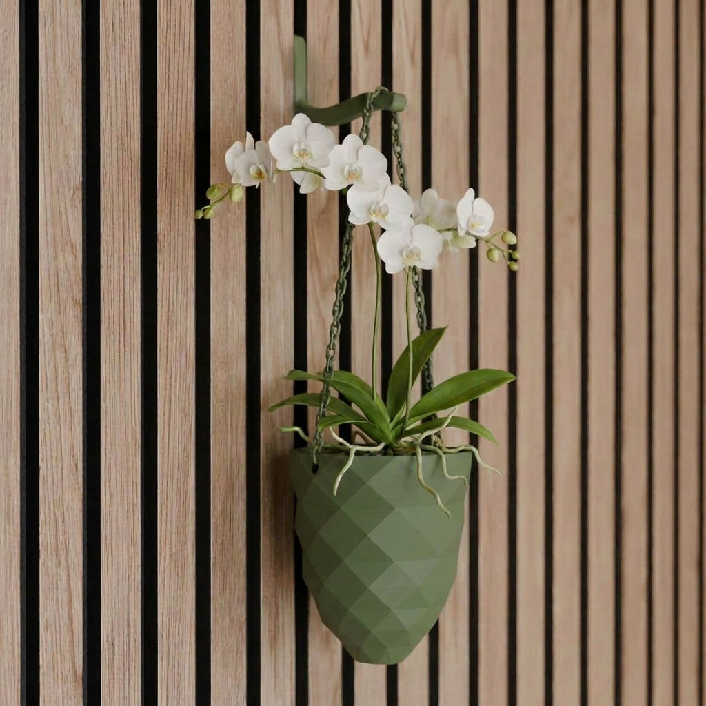 Hanging plant vase for acoustic panels - Screw