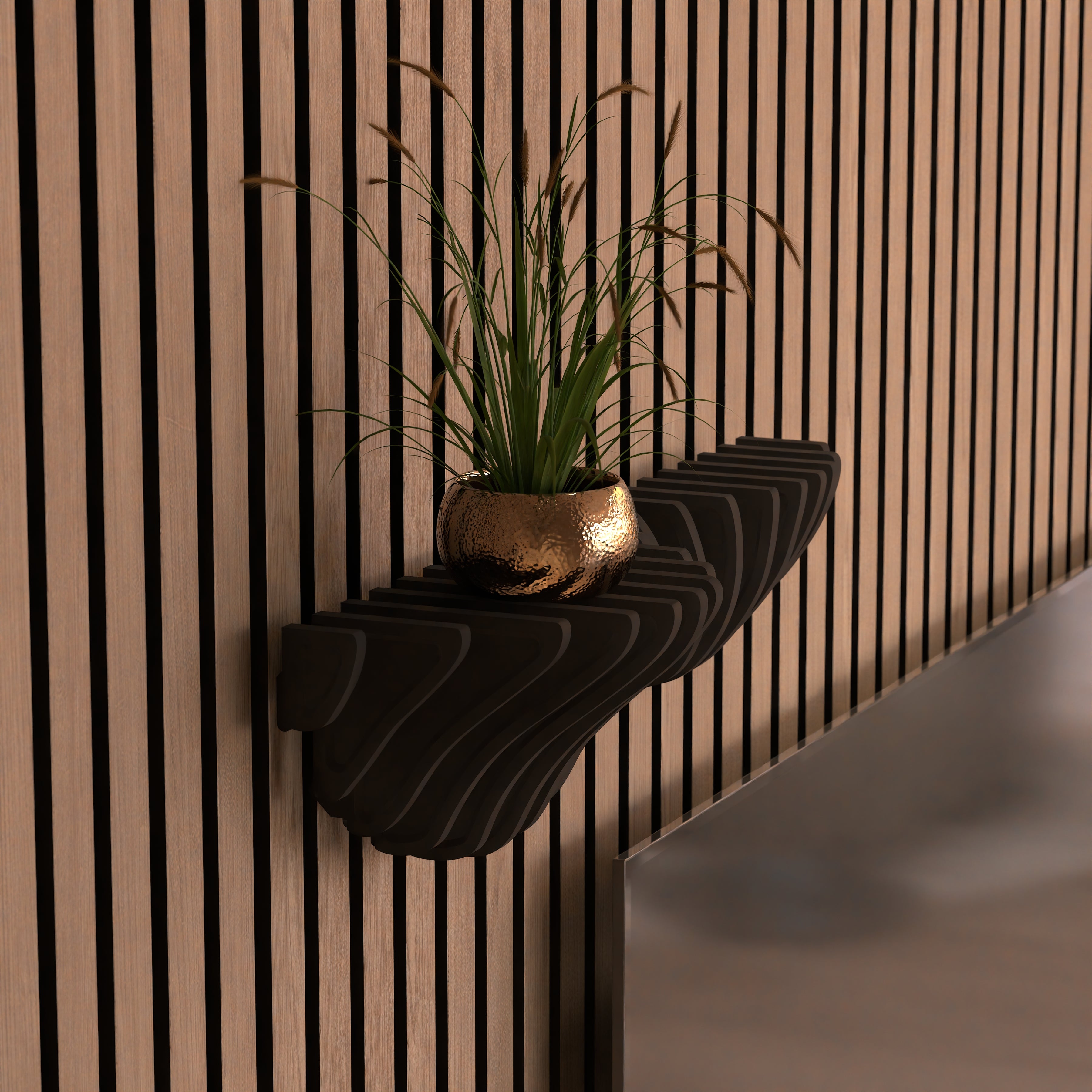 Nieuw! Design wandplank voor akoestische panelen - Installatietype: Muurclip