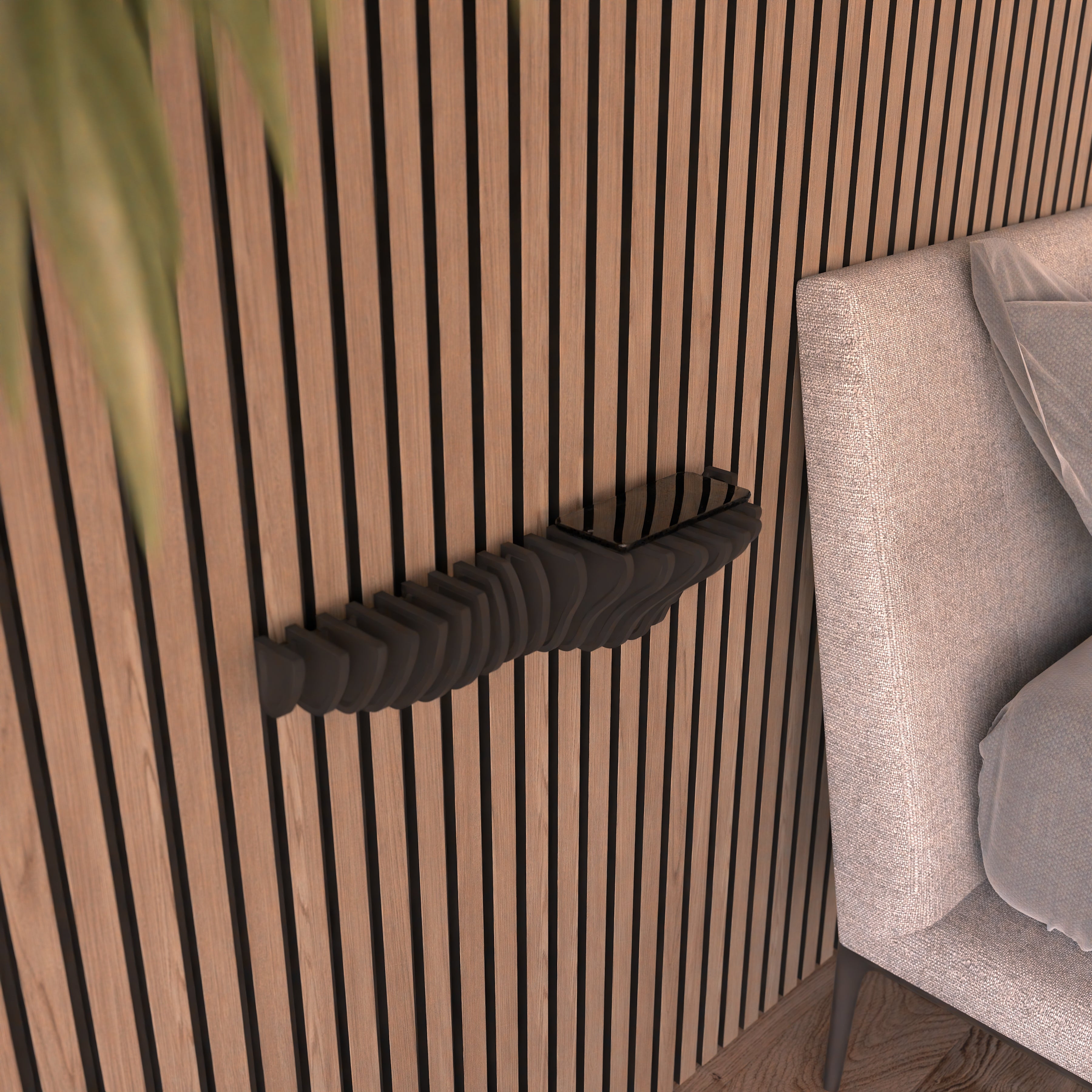 Nieuw! Design wandplank voor akoestische panelen - Installatietype: Muurclip