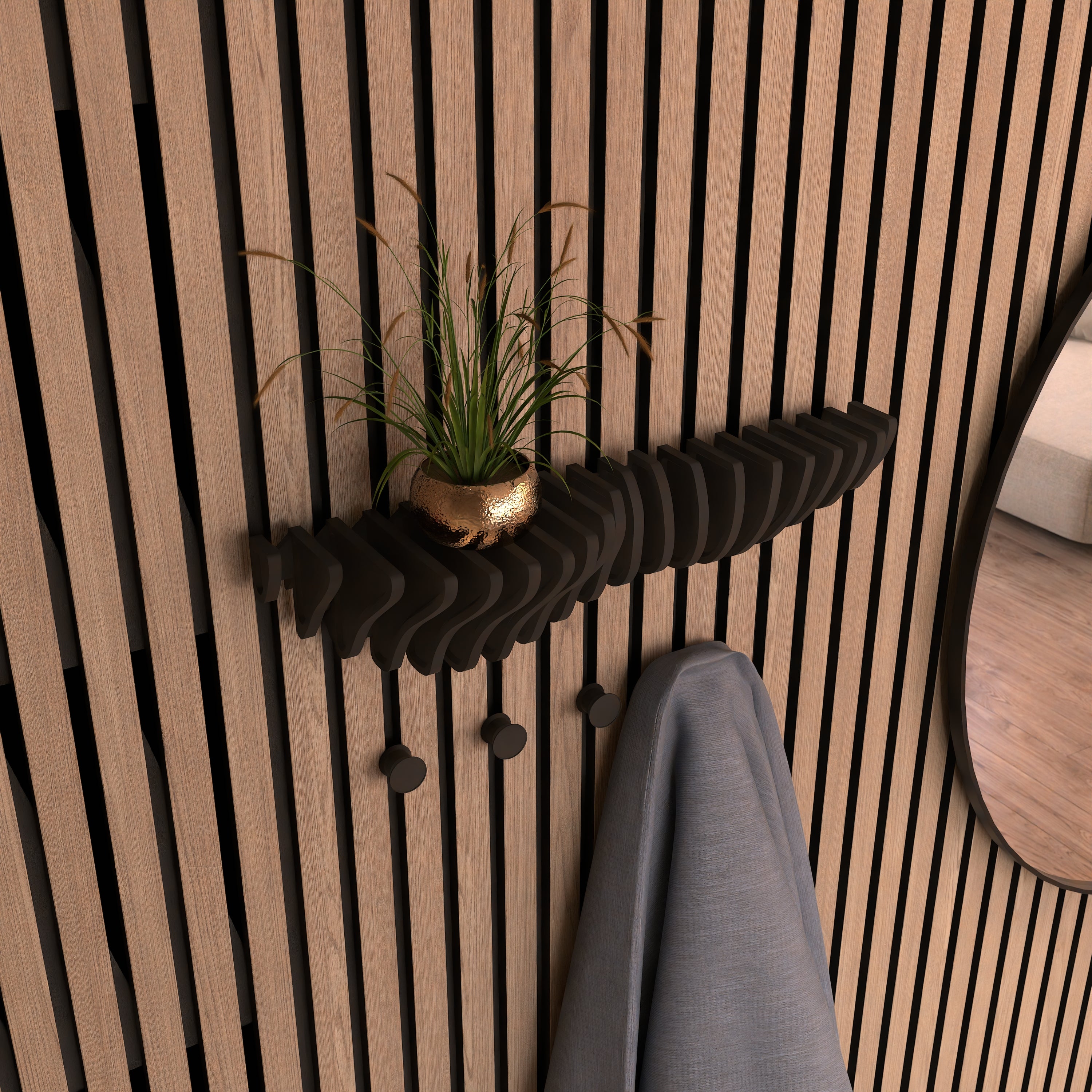 NEU! Design-Regal für Akustikpaneele - Montageart: Wandclip