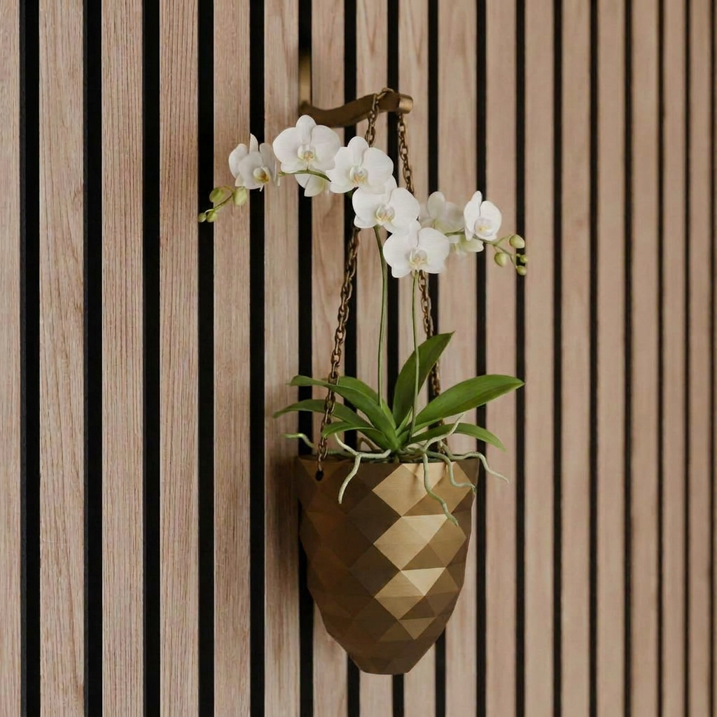 Hanging plant vase for acoustic panels - Screw