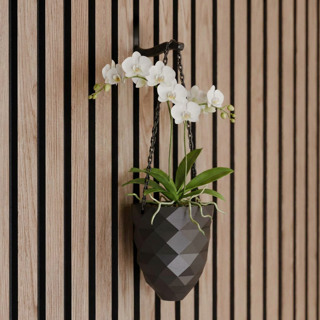 Hanging plant vase for acoustic panels - Screw