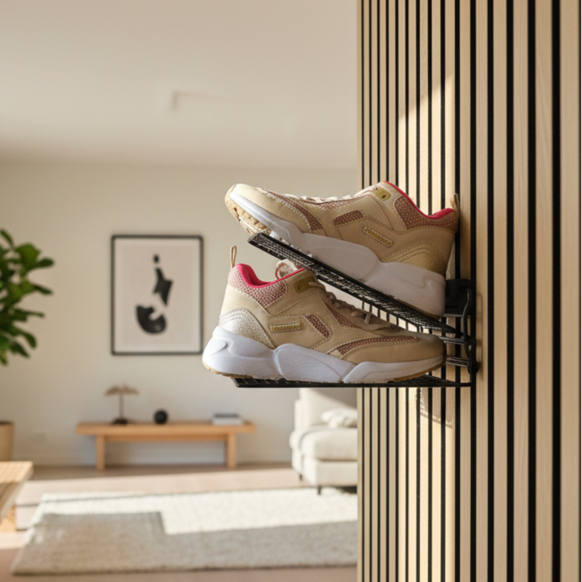 Akustikpaneelhalterung für IKEA SKOSTALL Schuhregal – Montageart: Wandclip