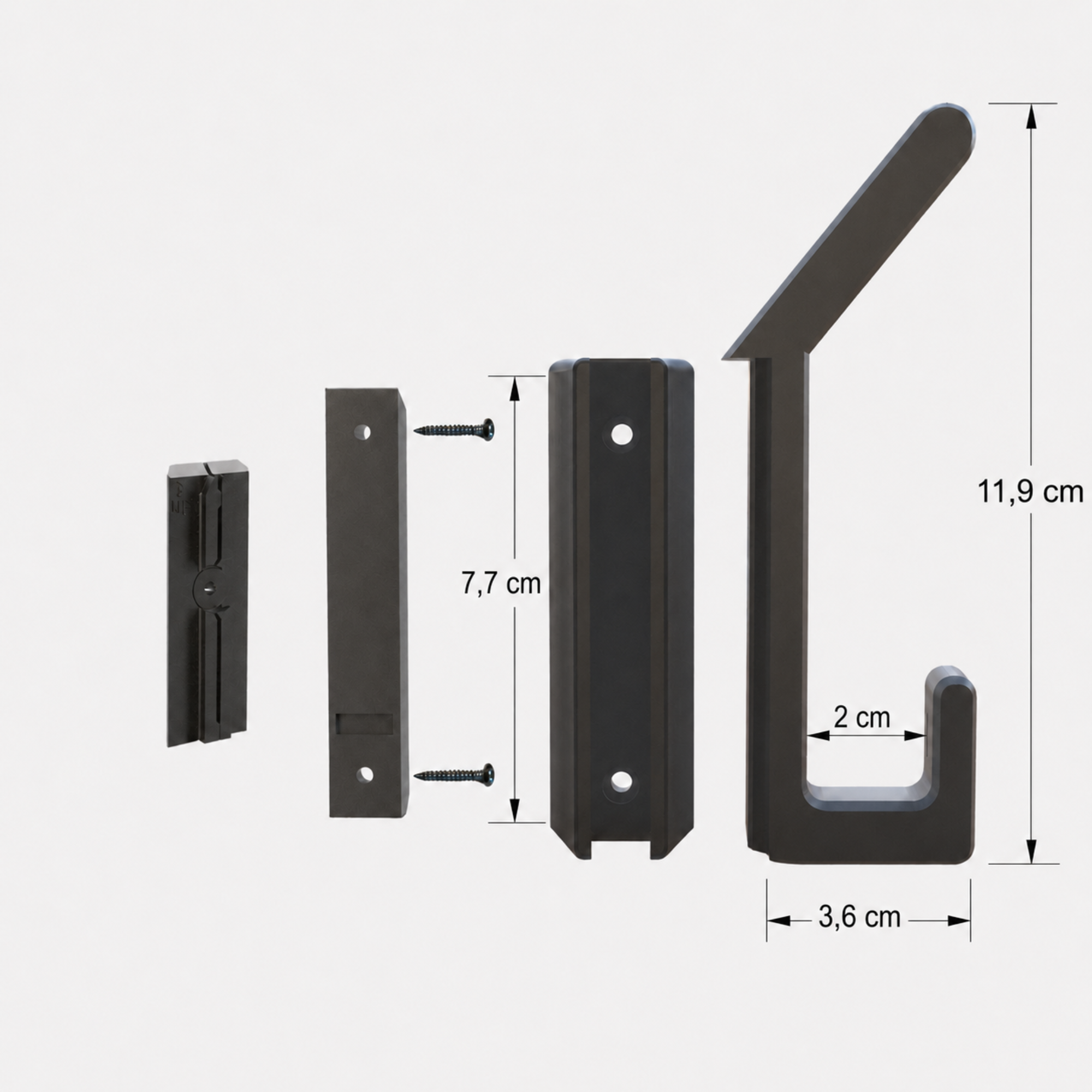 Square Design Coat Hook - Installation: Wall Clip