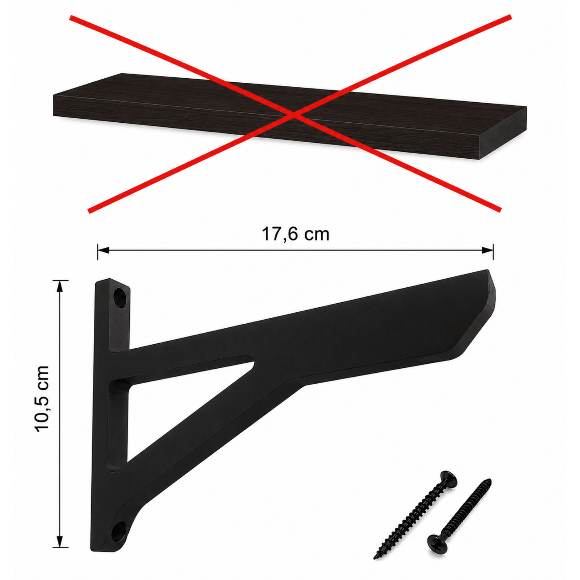 Shelf Brackets - Installation: Screw-in