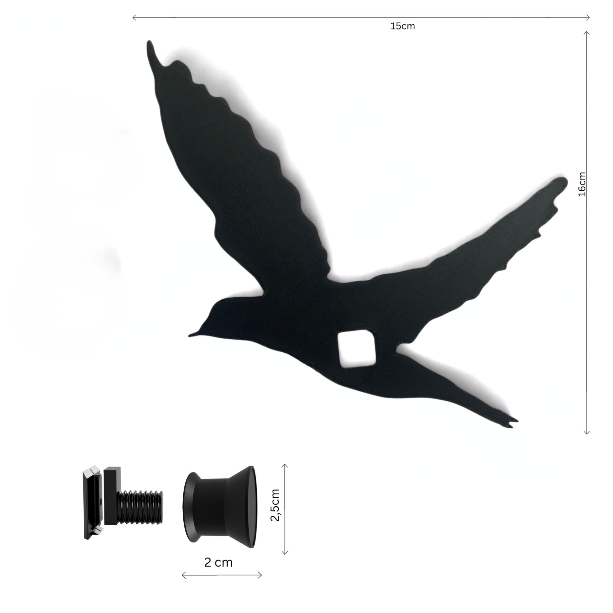 Bird-shaped coat hook - Installation: Wall Clip