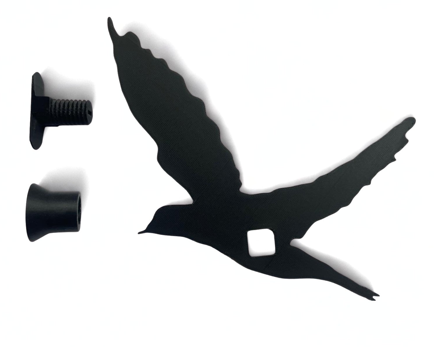 Vogelförmiger Kleiderhaken für Akustikplatten – Montage mit Wandclip