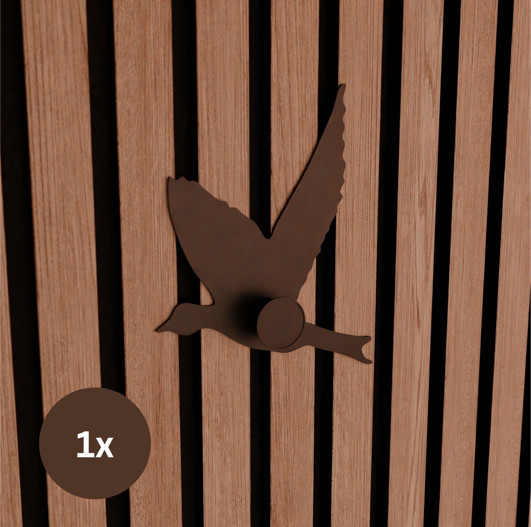 Vogelförmiger Kleiderhaken für Akustikplatten – Montage mit Wandclip