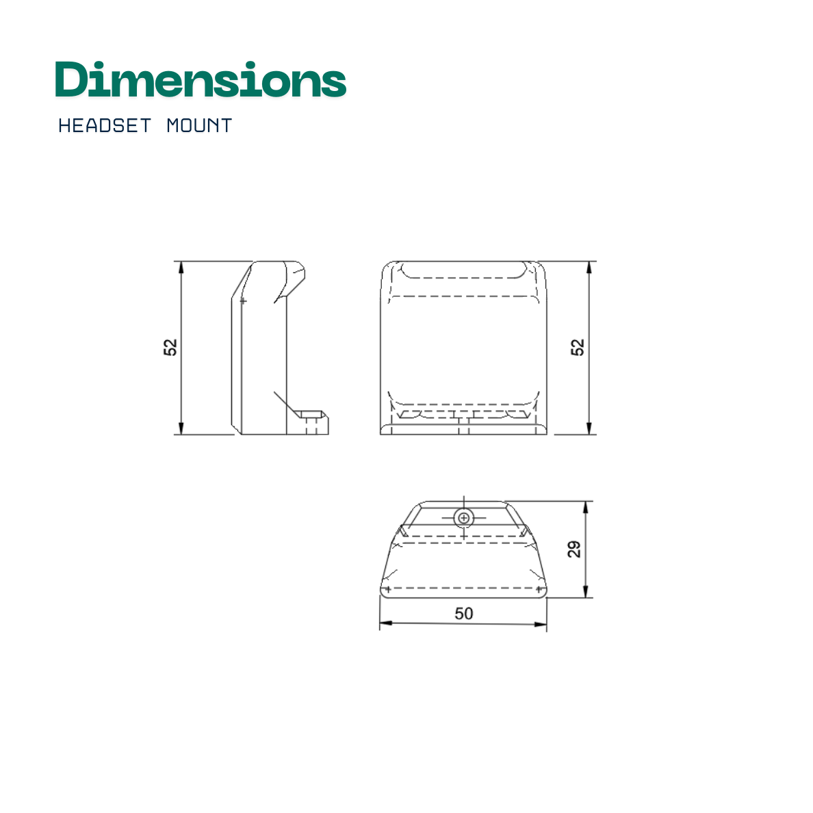 Headset- en controllerbevestiging voor akoestische panelen - Installatietype: Muurclip