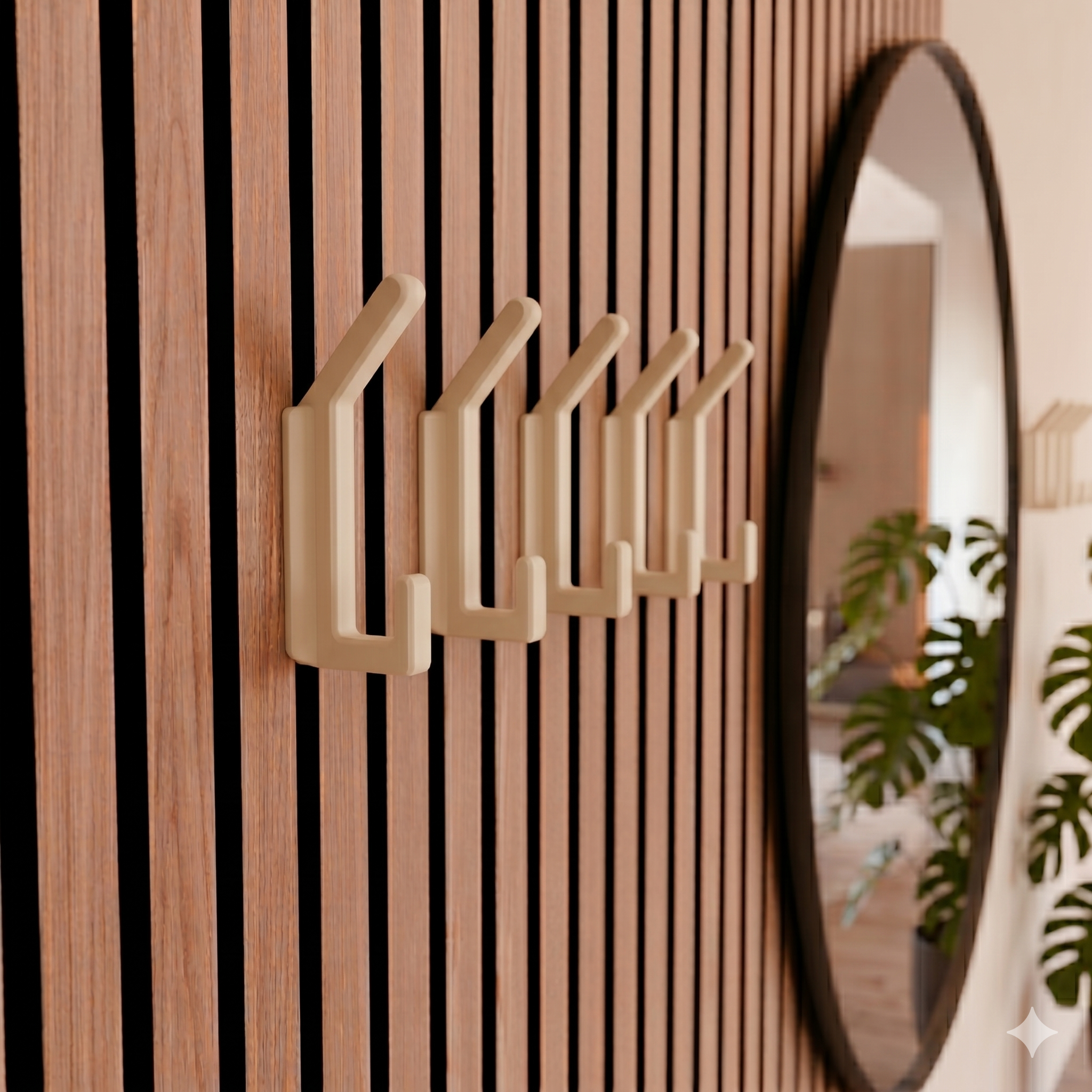 Square Design Coat Hook - Installation: Wall Clip