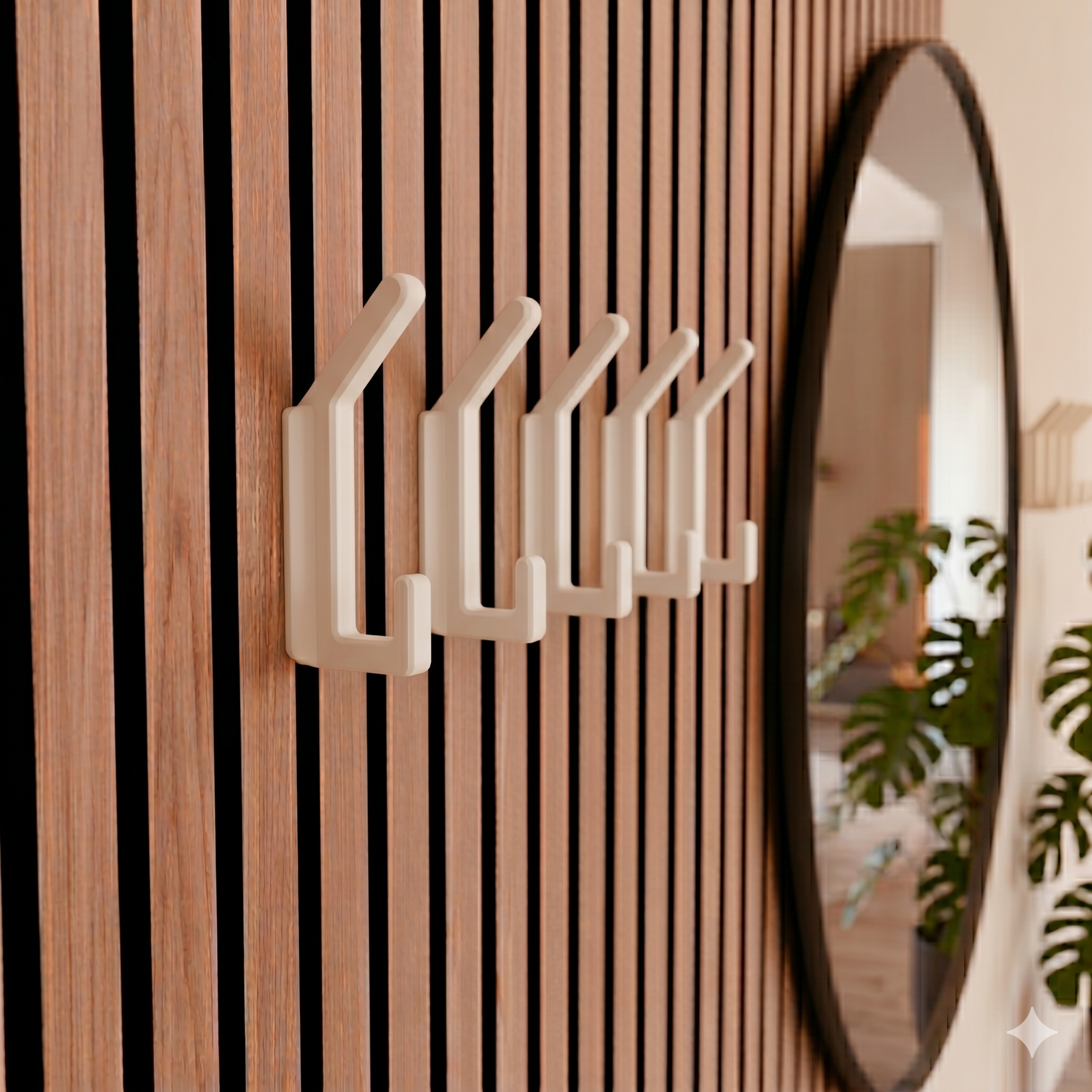 Square Design Coat Hook - Installation: Wall Clip