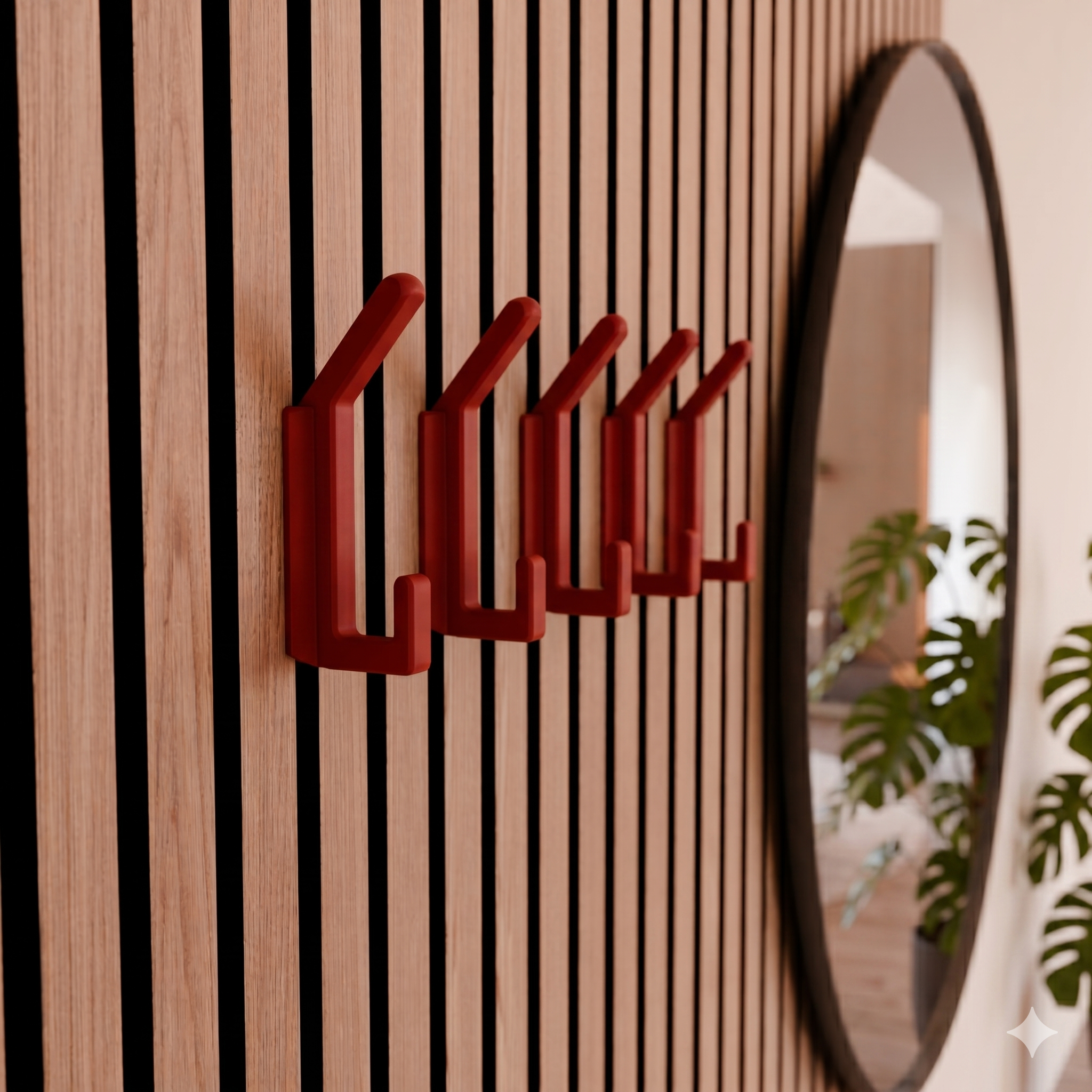 Square Design Coat Hook - Installation: Wall Clip