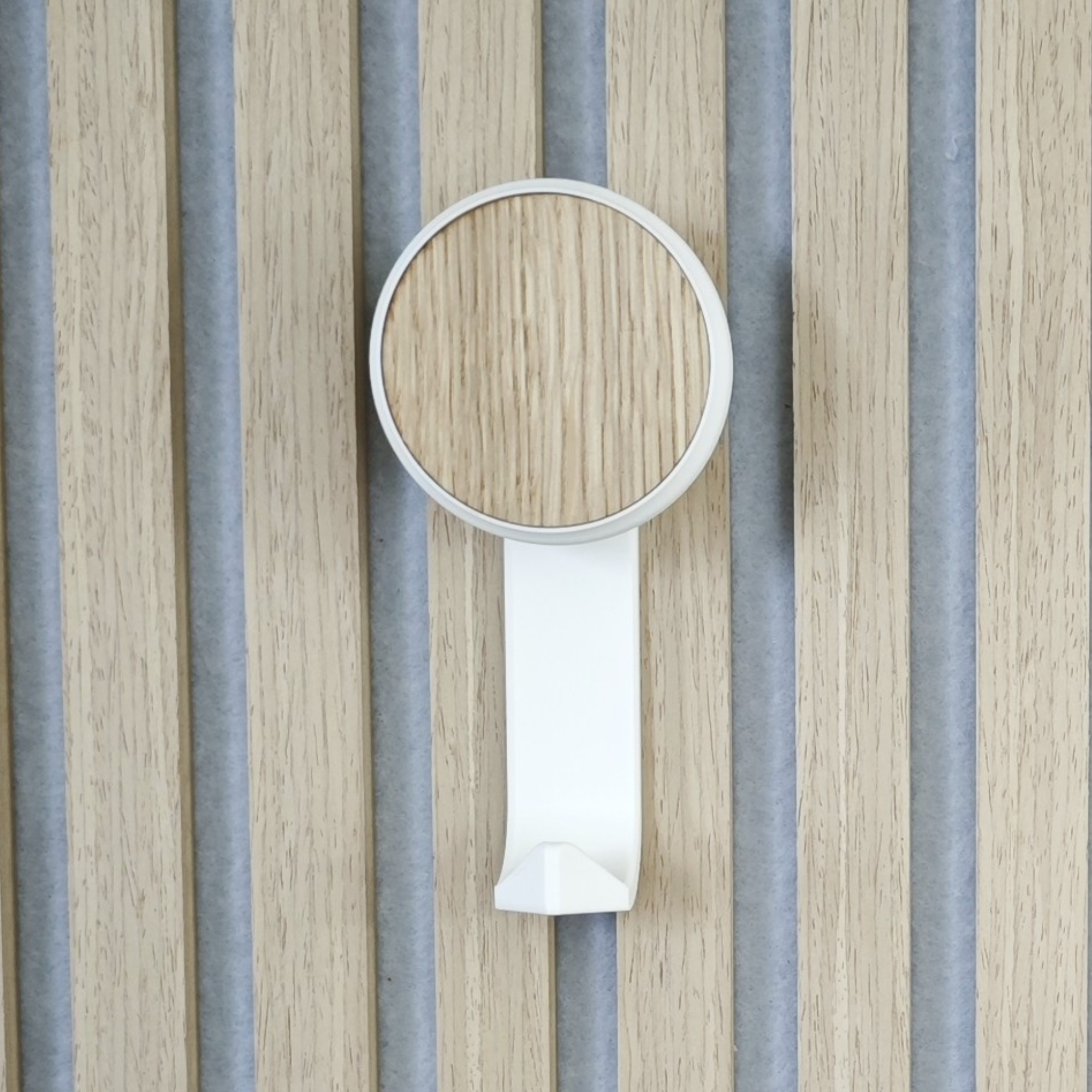 Runder Kleiderablage Haken/Aufhänger Eichenholzfurnier für Akustikplatten - Montageart: Wandclip