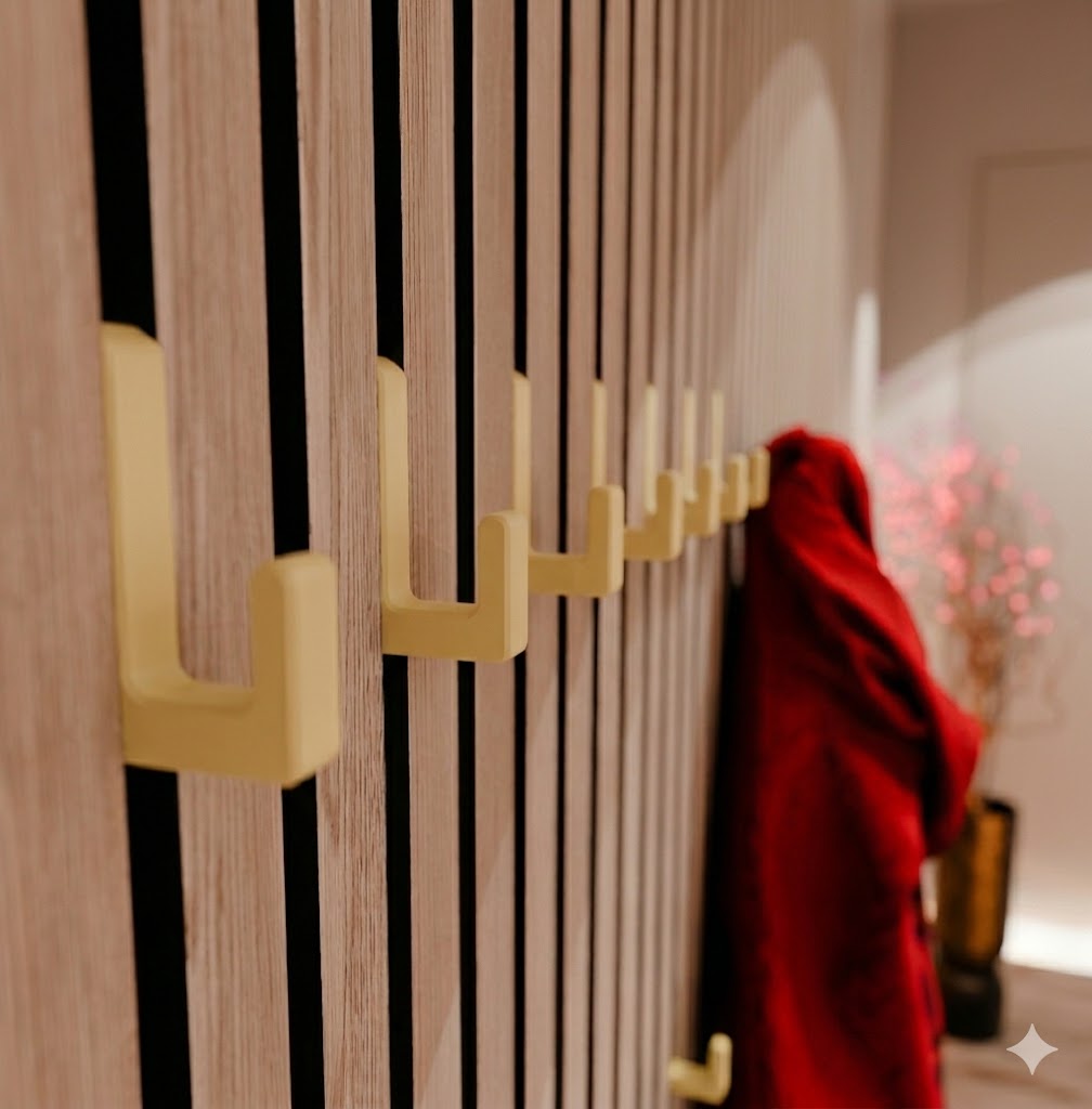 Enkele hoekige haak voor akoestische panelen - Installatietype: Muurclip