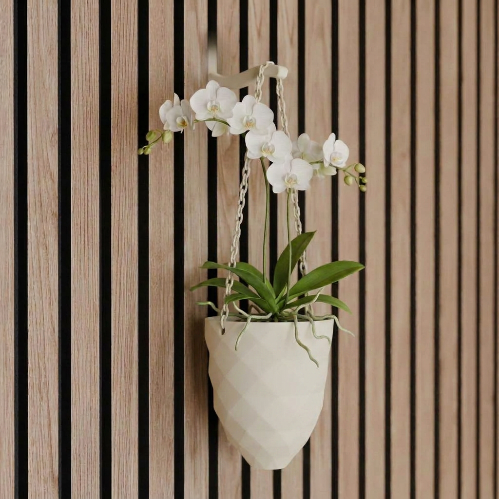 Hanging plant vase for acoustic panels - Screw