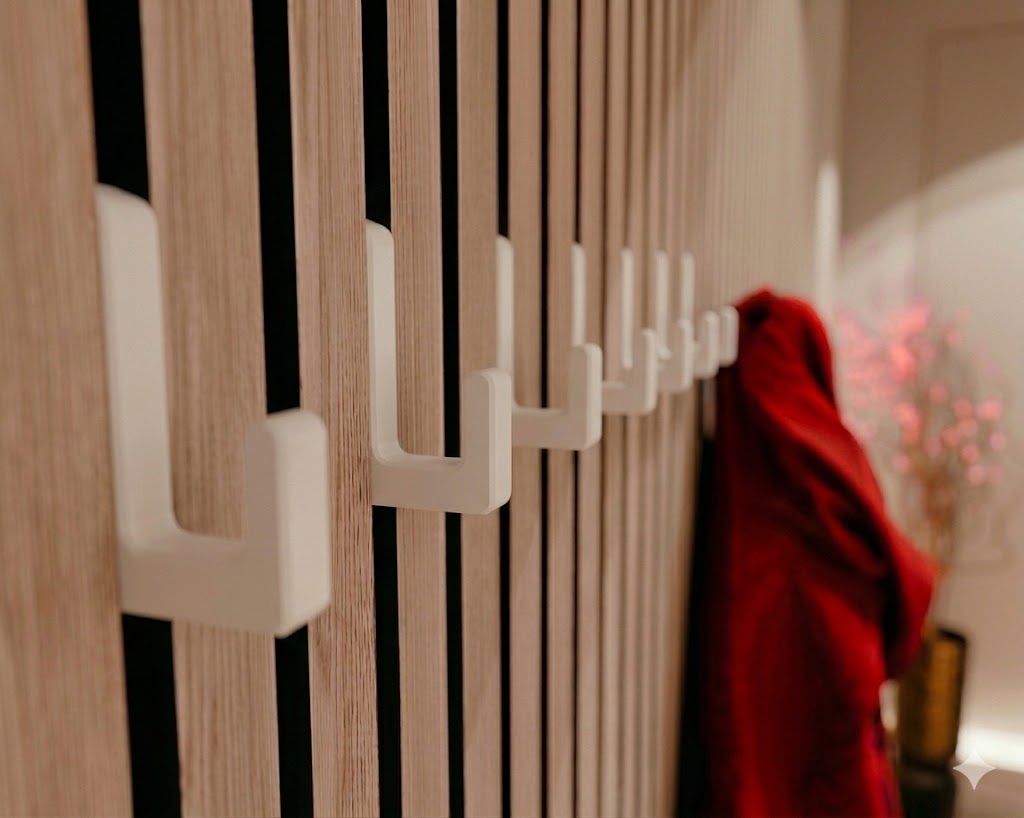 Enkele hoekige haak voor akoestische panelen - Installatietype: Muurclip