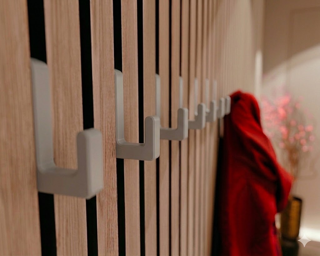 Enkele hoekige haak voor akoestische panelen - Installatietype: Muurclip