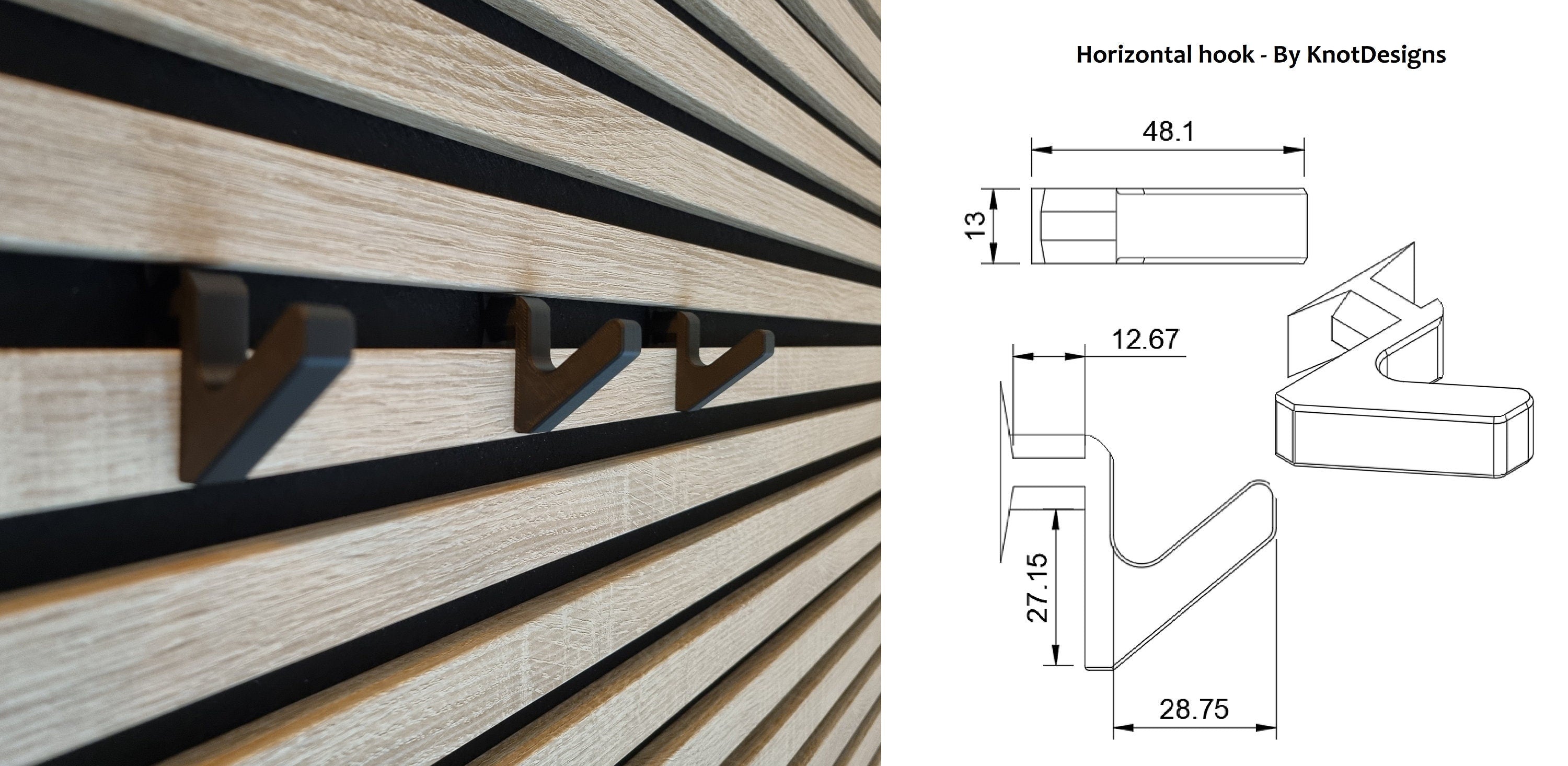 Haken für horizontale Akustikplatten - Montageart: Wandclip