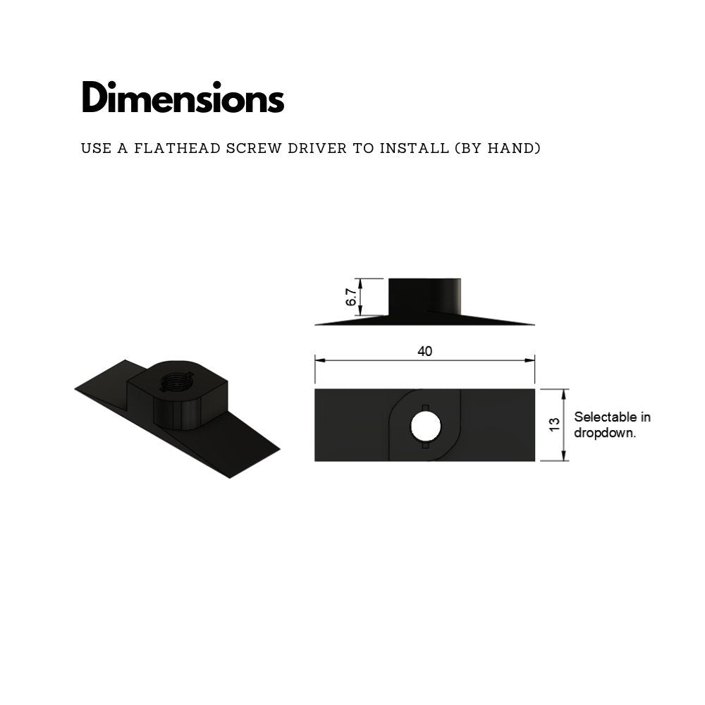 Wall Clip for M6 Bolt - Installation Type: Wall Clip