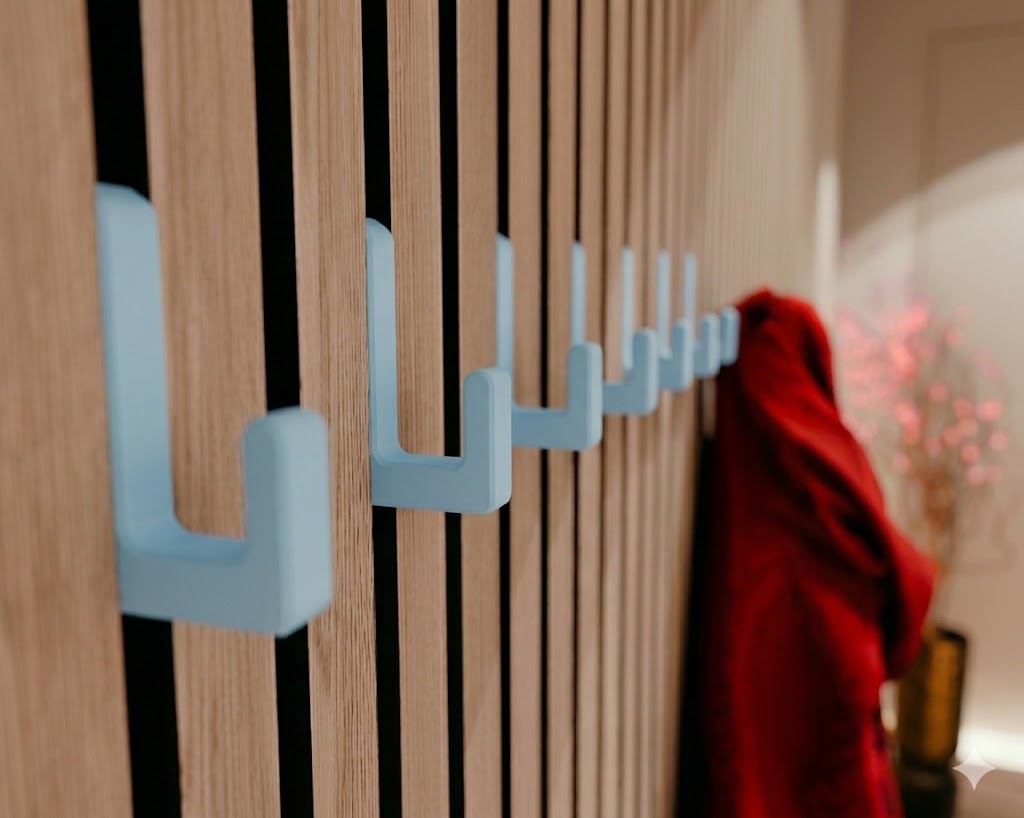 Enkele hoekige haak voor akoestische panelen - Installatietype: Muurclip