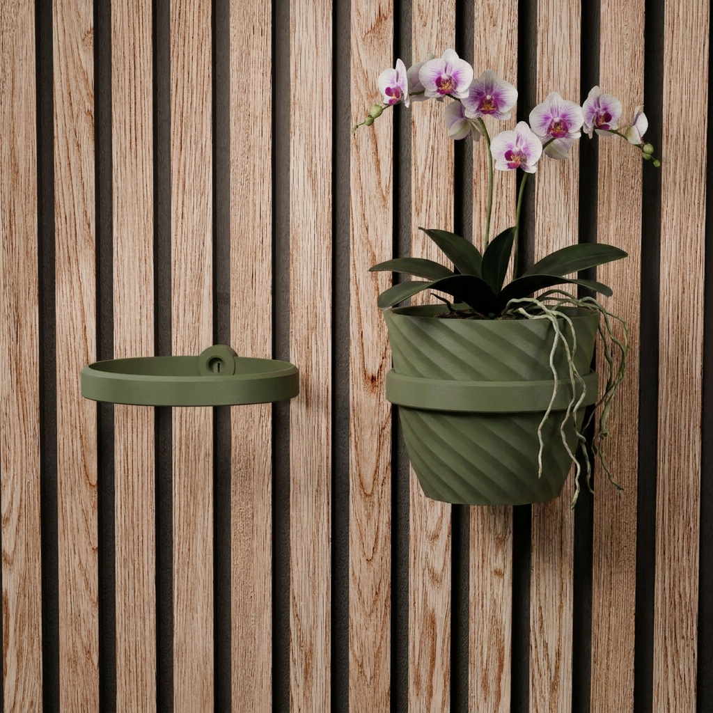 Plantenhouder/ring voor akoestische panelen - Installatietype: Muurclip