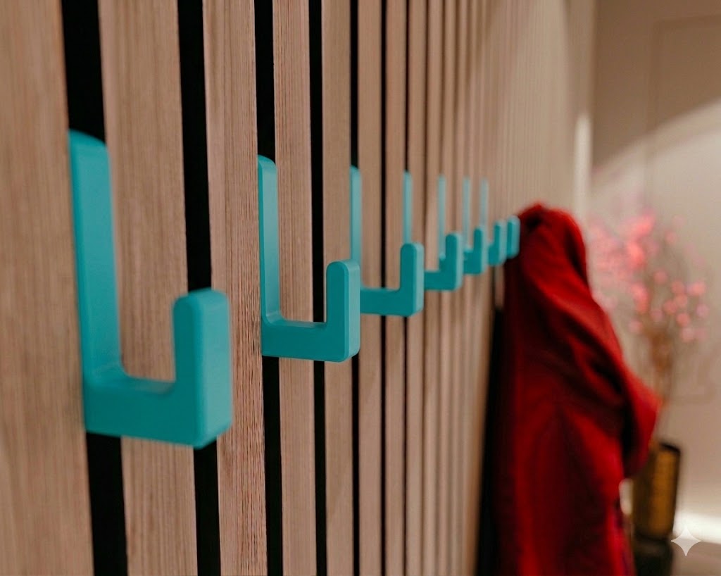 Enkele hoekige haak voor akoestische panelen - Installatietype: Muurclip